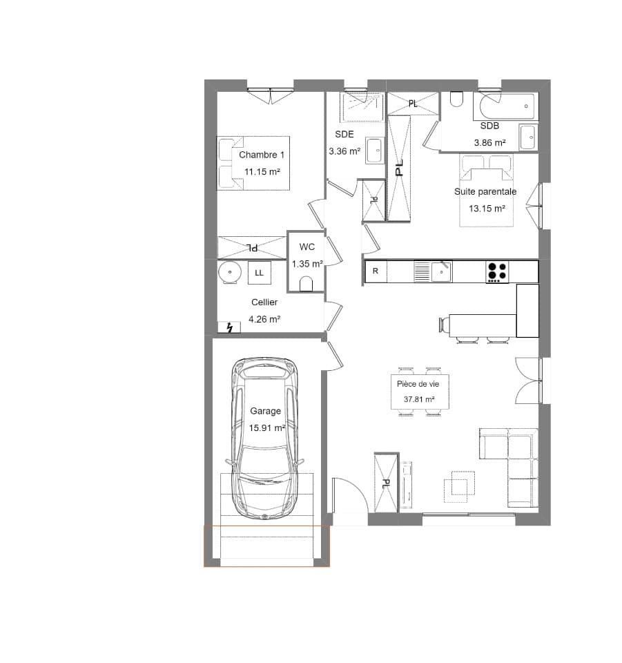 Maison neuve - Terrain à bâtir () à Cers (34), prix 247 000 €
