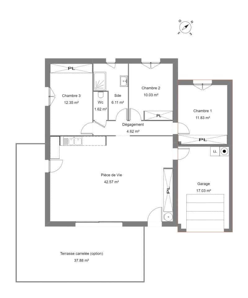 Maison neuve - Terrain à bâtir  () à Montagnac (34), prix 250 000 €