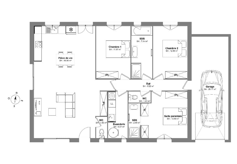 Maison neuve - Terrain à bâtir () à Lézignan-la-Cèbe (34), prix 303 000 €