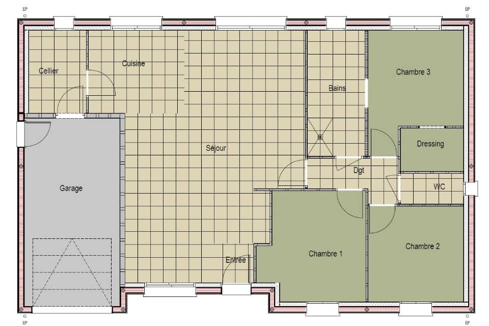 Maison neuve - Terrain à bâtir Neuville-sur-Sarthe (72190) à Neuville-sur-Sarthe (72), prix 289 000 €