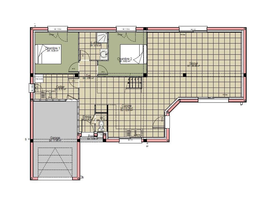 Maison neuve - Terrain à bâtir Le Mans (72000) à Le Mans (72), prix 279 000 €