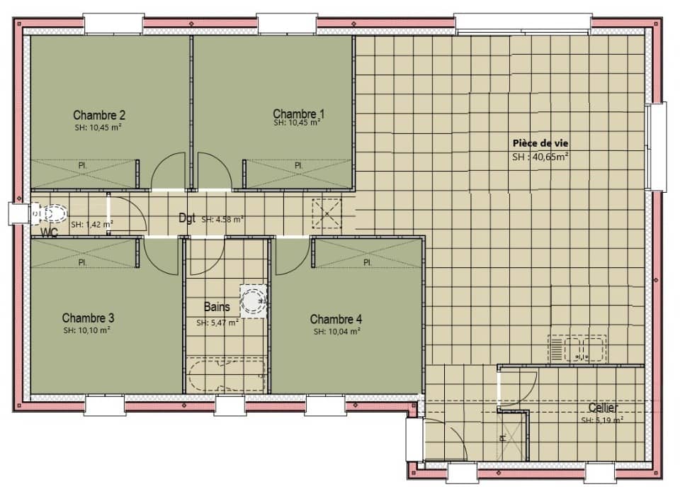 Maison neuve - Terrain à bâtir Le Mans (72000) à Le Mans, prix 273 000 €