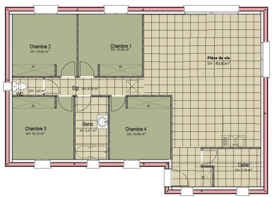 Maison neuve - Terrain à bâtir Le Mans (72000) à Le Mans (72), prix 273 000 €