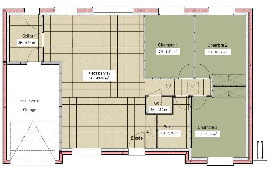 Maison neuve - Terrain à bâtir Saint-Saturnin (72650) à Saint-Saturnin (72), prix 238 000 €