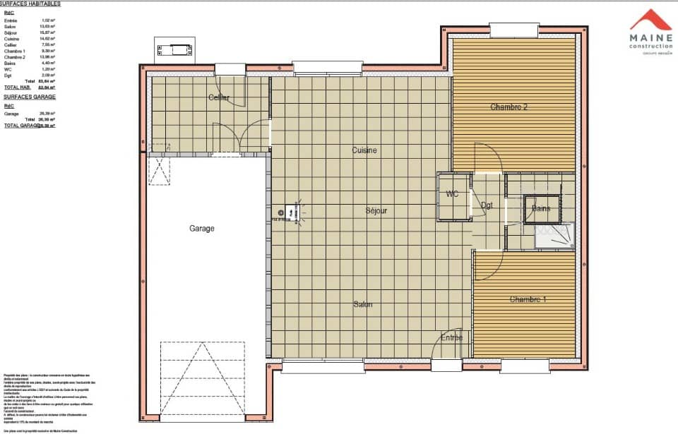 Maison neuve - Terrain à bâtir Neuville-sur-Sarthe (72190) à Neuville-sur-Sarthe, prix 232 000 €