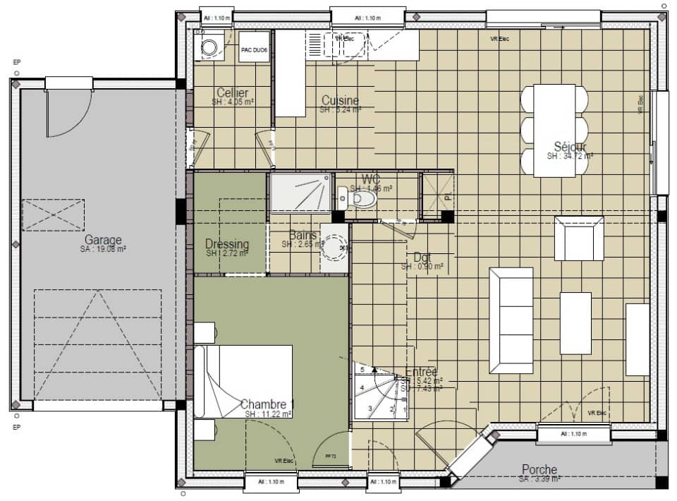 Maison neuve - Terrain à bâtir Neuville-sur-Sarthe (72190) à Neuville-sur-Sarthe, prix 289 000 €