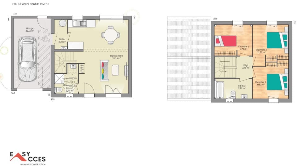 Maison neuve - Terrain à bâtir Le Mans (72000) à Le Mans (72), prix 237 000 €