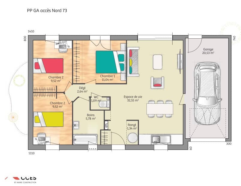 Maison neuve - Terrain à bâtir () à Aigné, prix 209 000 €