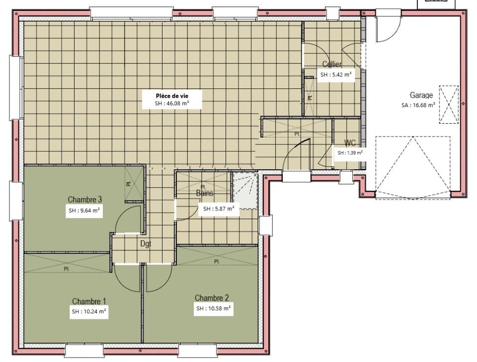 Maison neuve - Terrain à bâtir () à La Flèche (72), prix 238 000 €