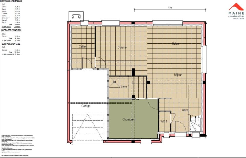 Maison neuve - Terrain à bâtir () à La Bazoge (72), prix 296 300 €