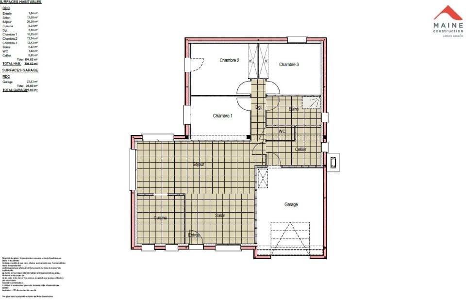 Maison neuve - Terrain à bâtir () à La Bazoge (72), prix 289 000 €