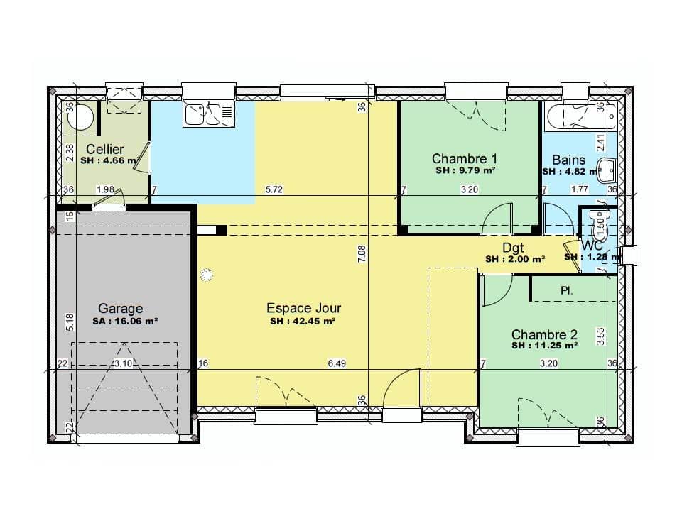 Maison neuve - Terrain à bâtir  () à La Flèche (72), prix 204 500 €