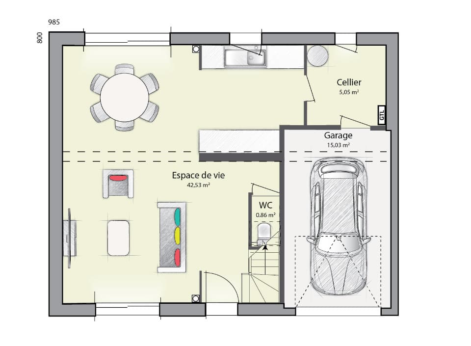 Maison neuve - Terrain à bâtir Ancy-le-Franc (89160) à Ancy-le-Franc (89), prix 198 500 €