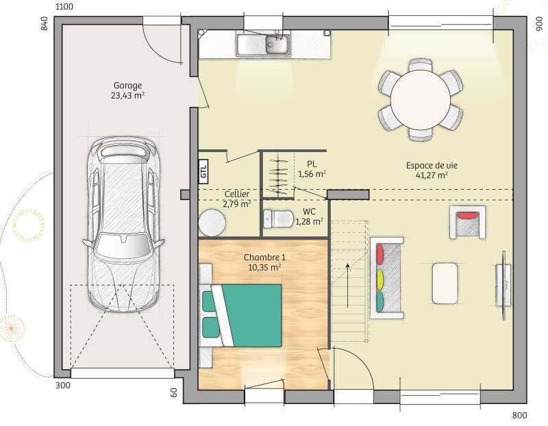 Maison neuve - Terrain à bâtir Saint-Aubin-d'Écrosville (27110) à Saint-Aubin-d'Écrosville (27), prix 219 000 €