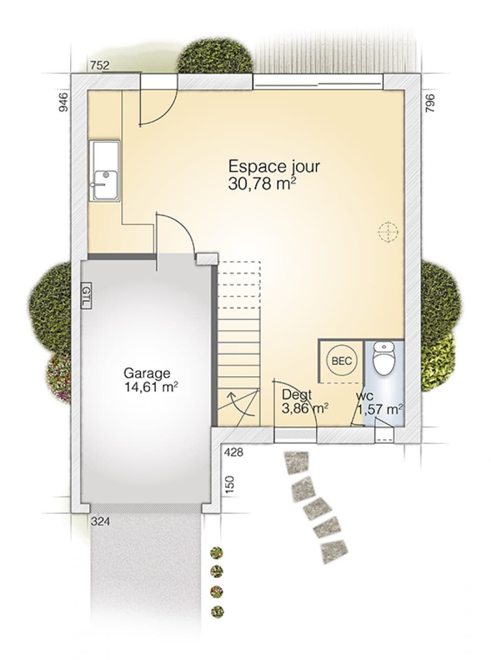 Maison neuve - Terrain à bâtir () à Prades-le-Lez (34), prix 399 800 €
