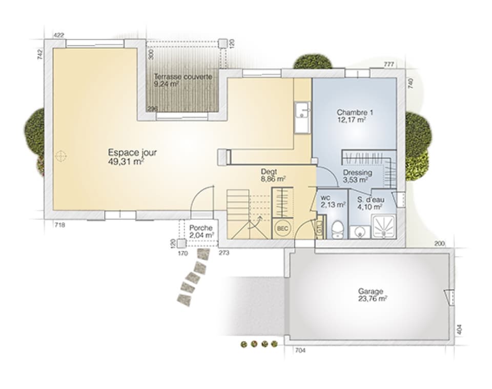 Maison neuve - Terrain à bâtir Saint-Gély-du-Fesc (34980) à Saint-Gély-du-Fesc (34), prix 543 700 €