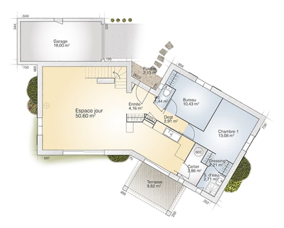 Maison neuve - Terrain à bâtir Saint-Gély-du-Fesc (34980) à Saint-Gély-du-Fesc (34), prix 537 800 €