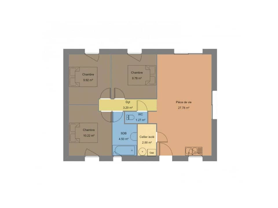 Maison neuve - Terrain à bâtir  () à Hôpital-Camfrout (29), prix 243 450 €