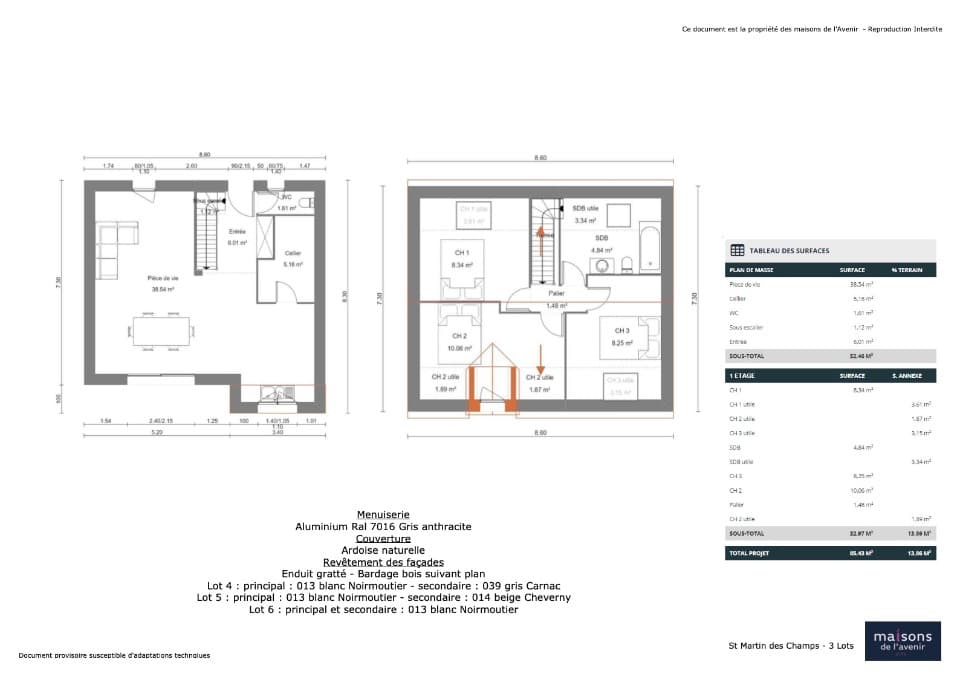 Maison neuve - Terrain à bâtir () à Saint-Martin-des-Champs (29), prix 192 200 €