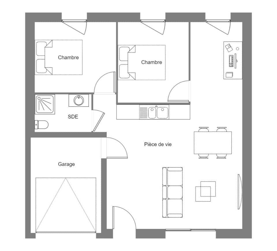 Maison neuve - Terrain à bâtir  () à Hôpital-Camfrout (29), prix 185 332 €