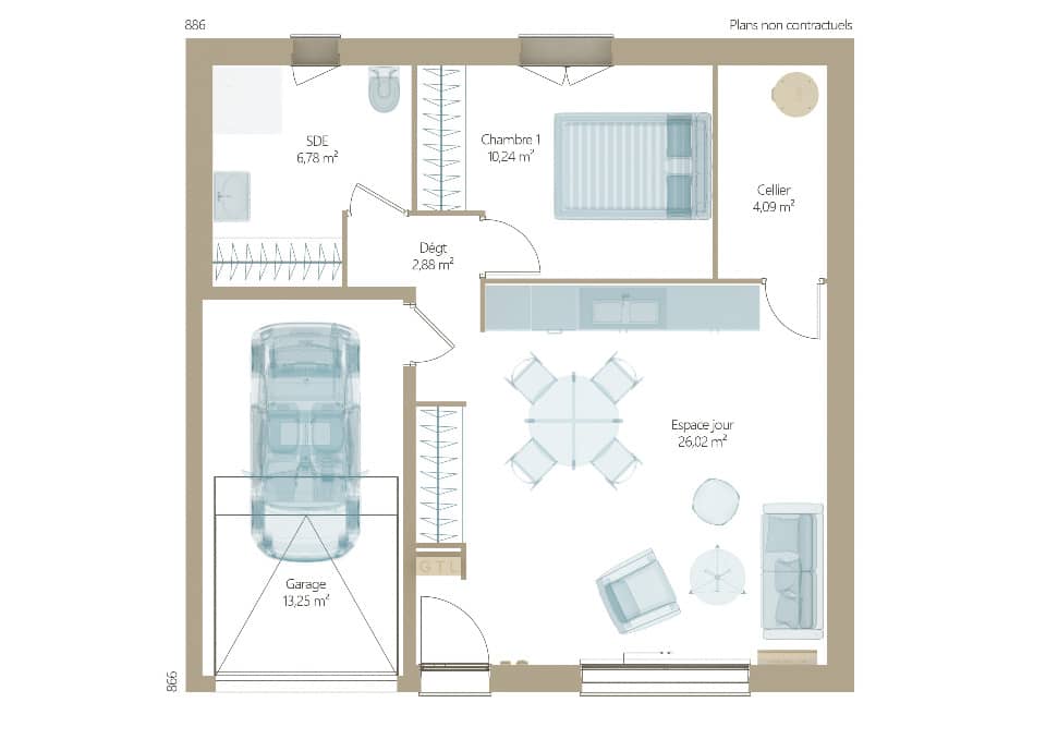 Maison neuve - Terrain à bâtir () à Ognes (60), prix 252 000 €