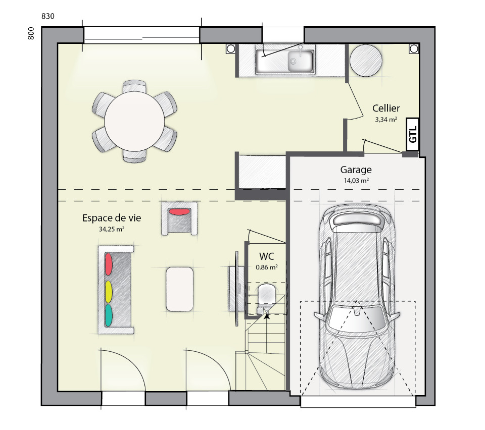 Maison neuve - Terrain à bâtir Bienville (60280) à Bienville (60), prix 274 110 €