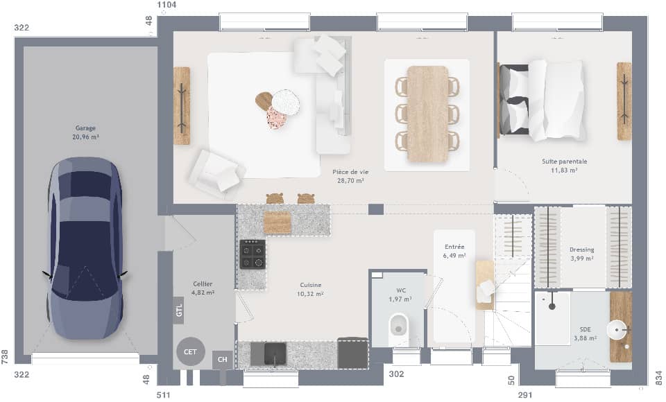 Maison neuve - Terrain à bâtir Compiègne (60200) à Compiègne (60), prix 349 666 €