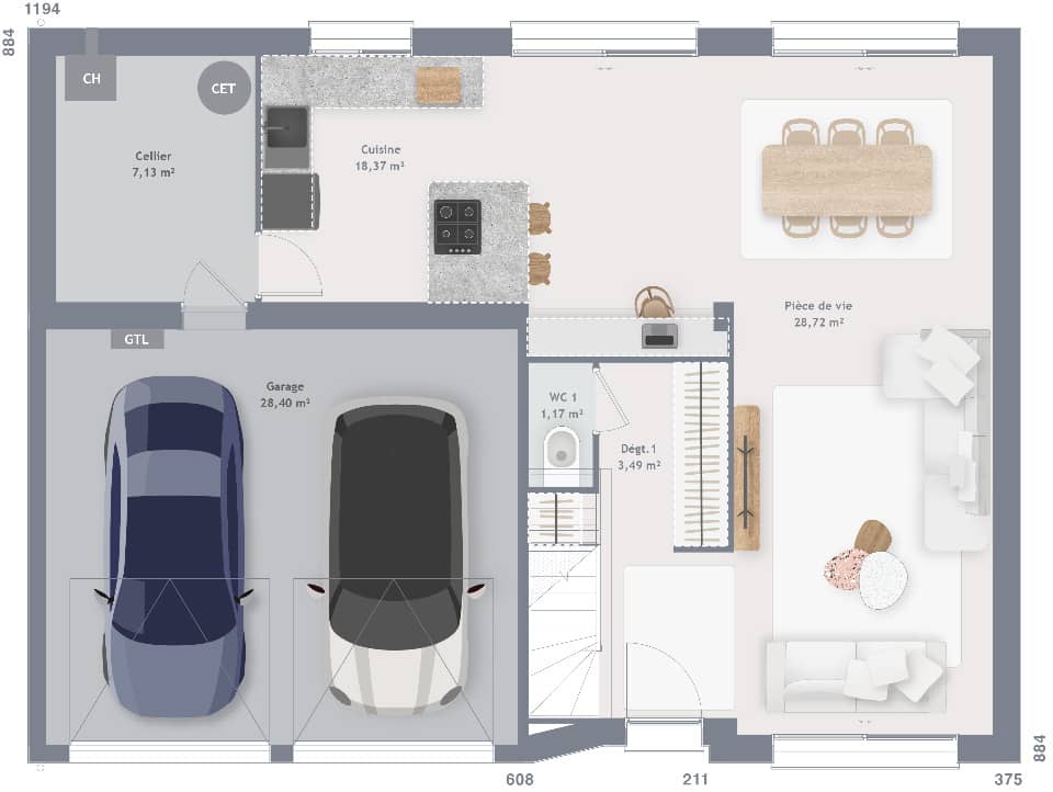 Maison neuve - Terrain à bâtir () à Compiègne (60), prix 370 220 €