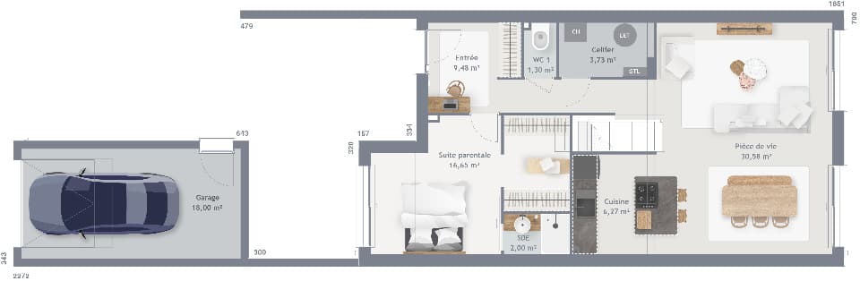 Maison neuve - Terrain à bâtir Compiègne (60200) à Compiègne (60), prix 439 510 €