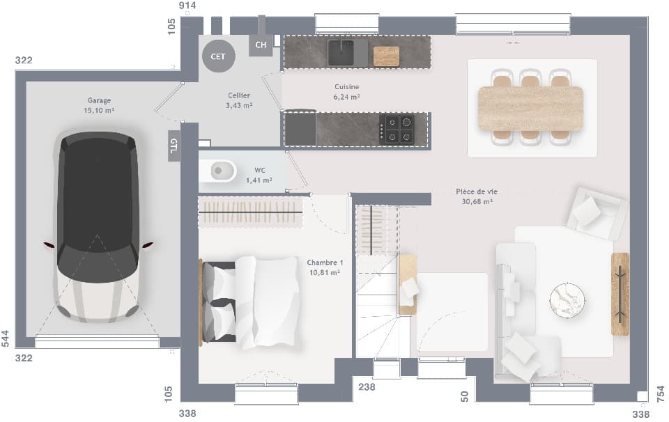 Maison neuve - Terrain à bâtir () à Ermont (95), prix 512 000 €