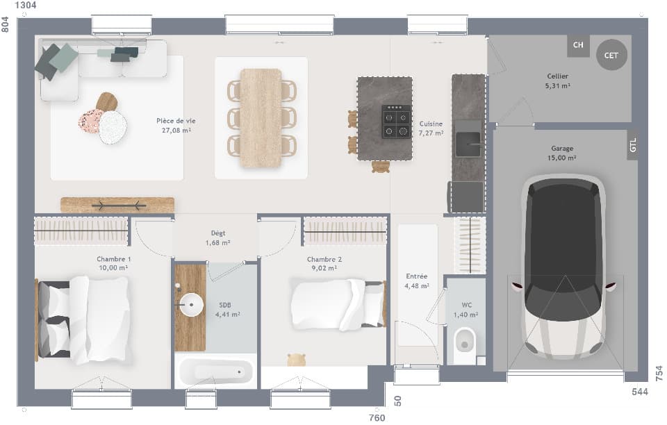 Maison neuve - Terrain à bâtir () à Saint-Just-en-Chaussée (60), prix 254 660 €