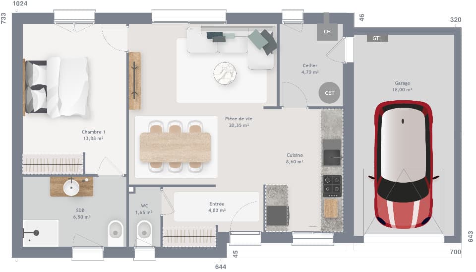 Maison neuve - Terrain à bâtir () à Saint-Martin-Longueau (60), prix 236 700 €