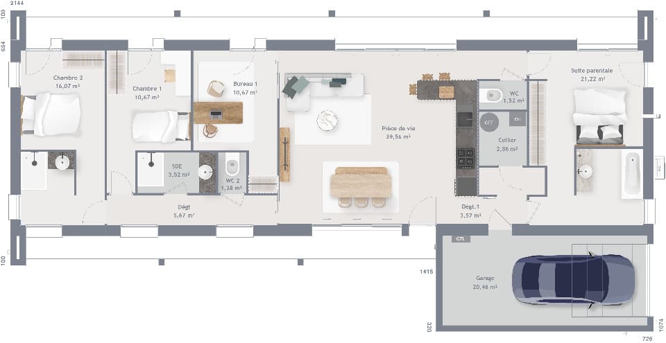 Maison neuve - Terrain à bâtir () à Vémars (95), prix 569 888 €
