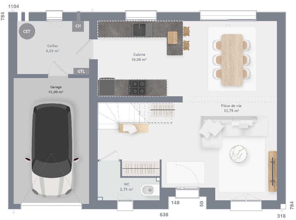 Maison neuve - Terrain à bâtir () à Vémars (95), prix 440 000 €