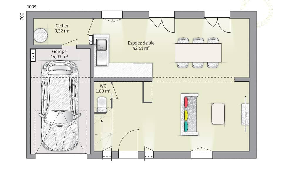 Maison neuve - Terrain à bâtir  () à Esches (60), prix 305 000 €