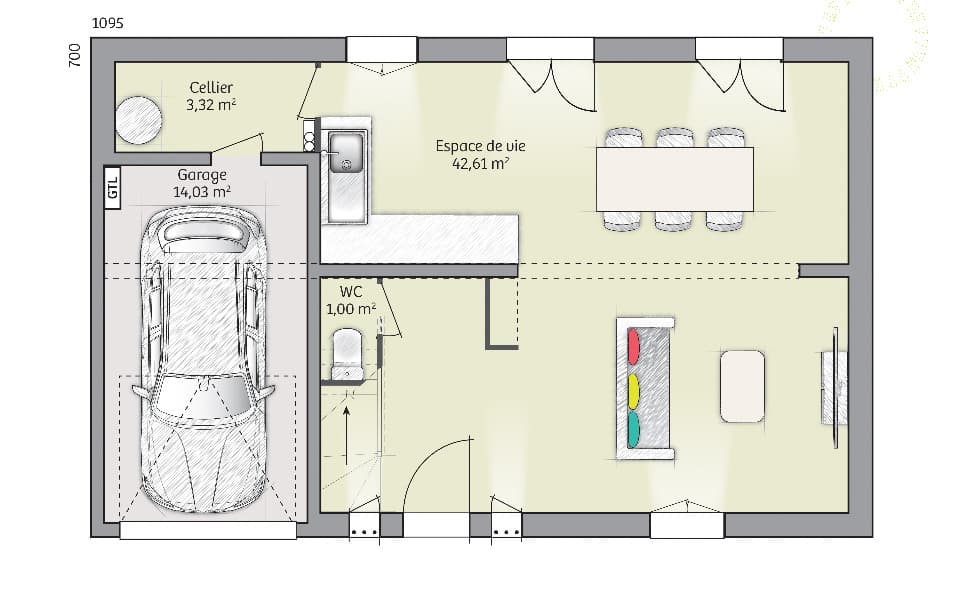 Maison neuve - Terrain à bâtir () à Esches (60), prix 305 000 €