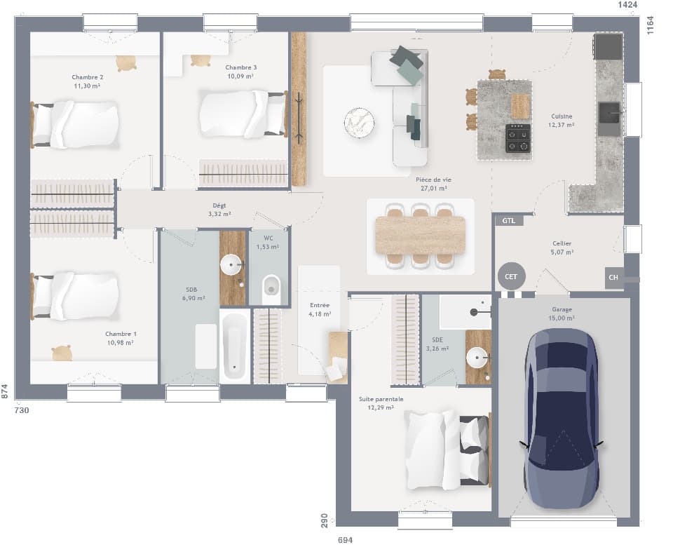 Maison neuve - Terrain à bâtir () à Esches (60), prix 350 000 €