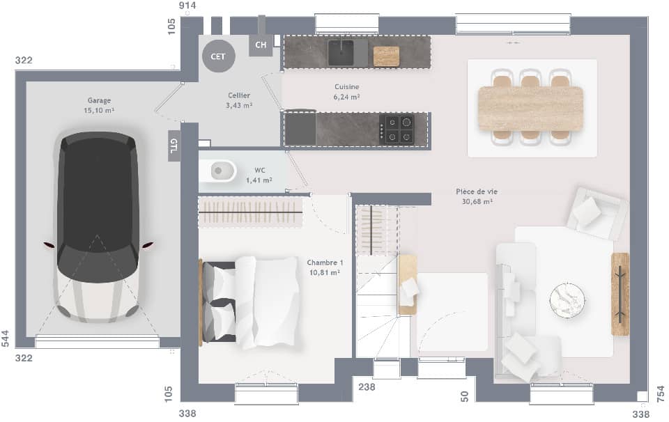 Maison neuve - Terrain à bâtir () à Bienville, prix 320 000 €