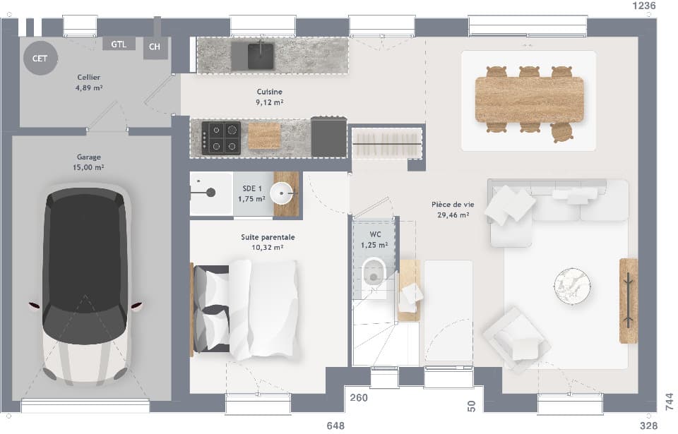 Maison neuve - Terrain à bâtir () à Villiers-le-Sec (95), prix 415 000 €