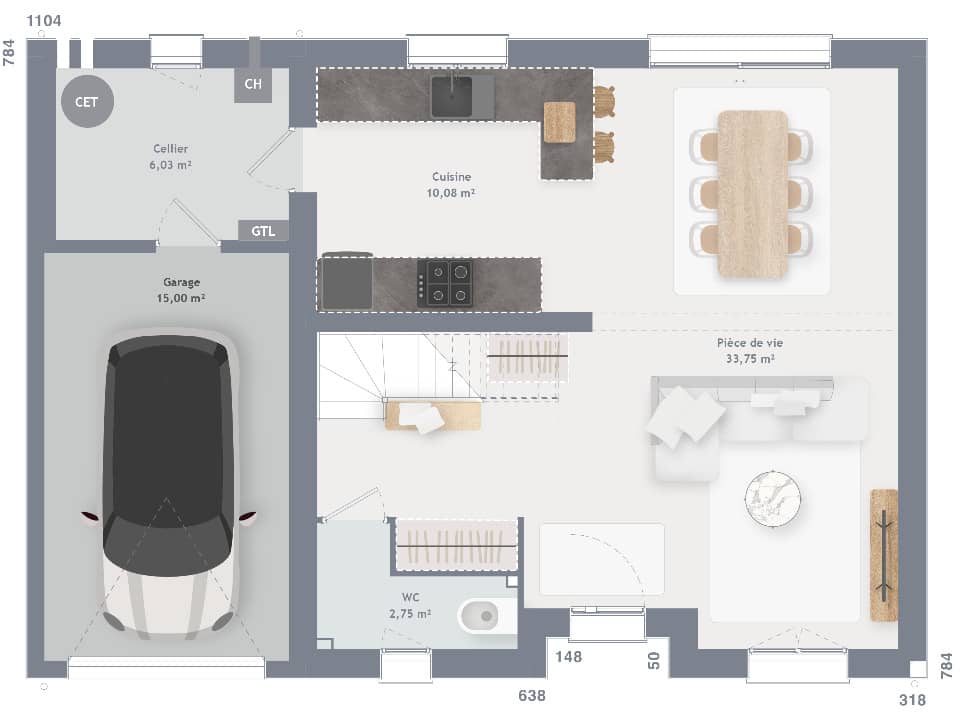 Maison neuve - Terrain à bâtir  () à Saint-Martin-Longueau (60), prix 345 000 €