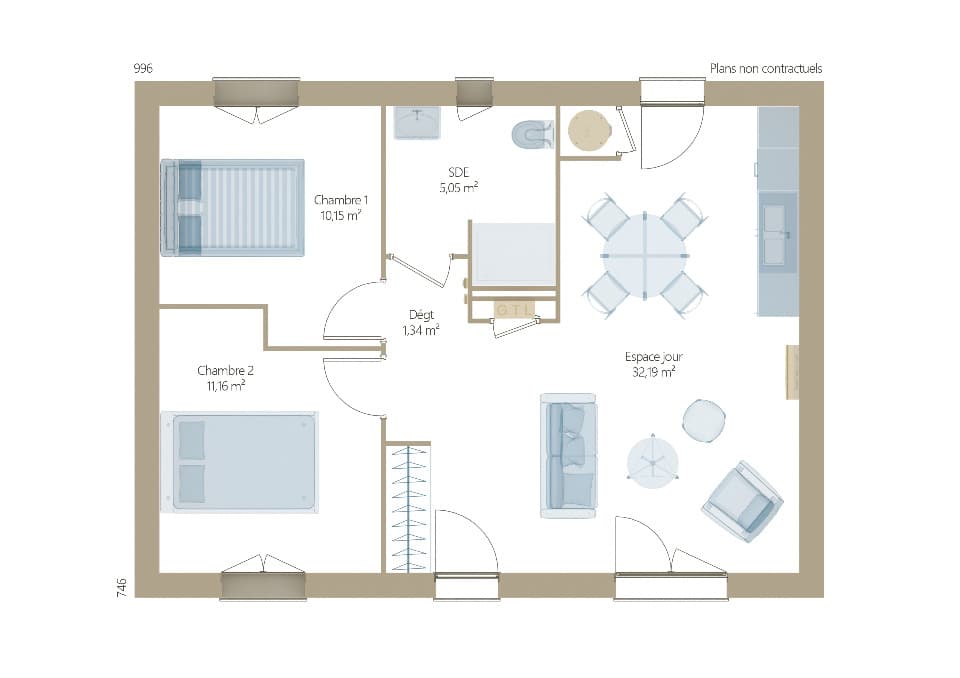 Maison neuve - Terrain à bâtir () à Clermont (60), prix 235 000 €