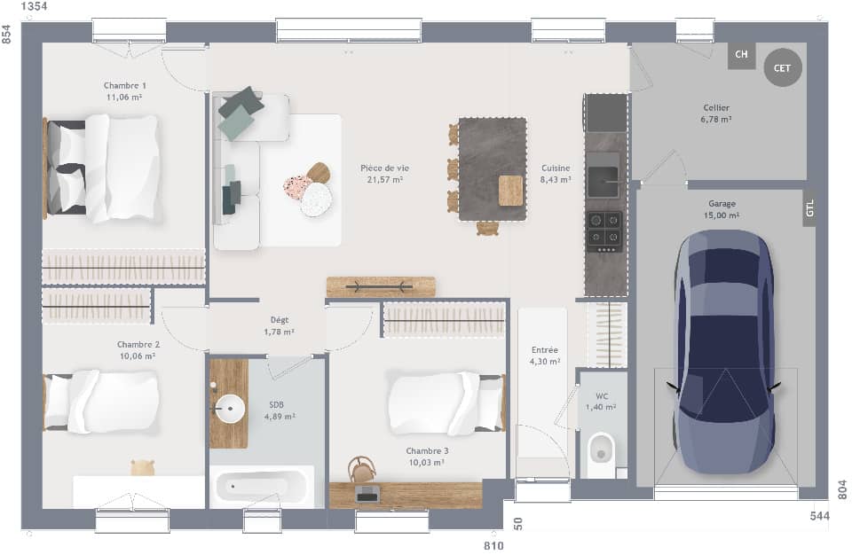 Maison neuve - Terrain à bâtir  () à Cambronne-lès-Clermont (60), prix 260 000 €