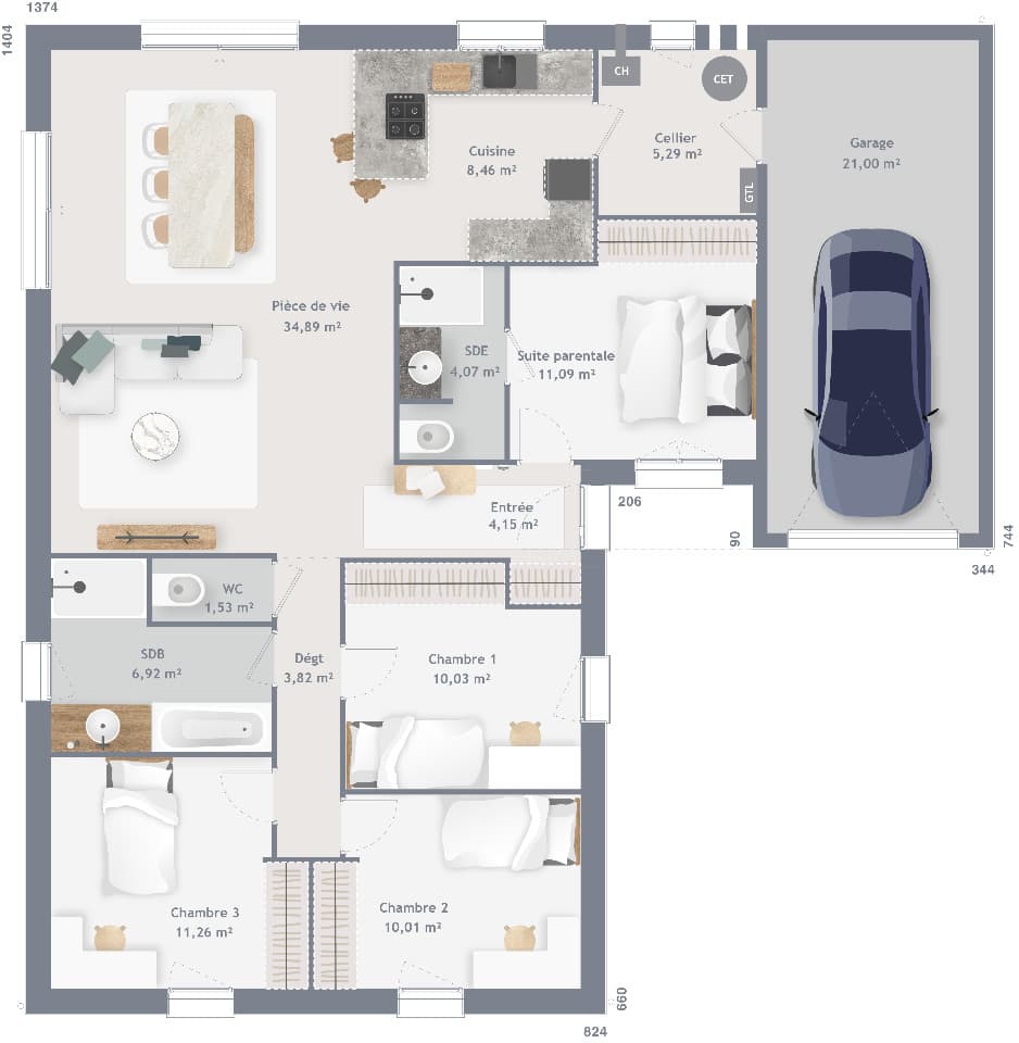 Maison neuve - Terrain à bâtir () à Crisolles (60), prix 280 000 €