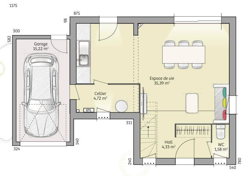 Maison neuve - Terrain à bâtir  () à Choisy-au-Bac (60), prix 295 000 €