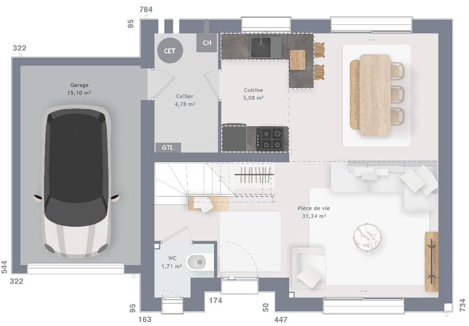 Maison neuve - Terrain à bâtir  () à Noyon (60), prix 255 000 €