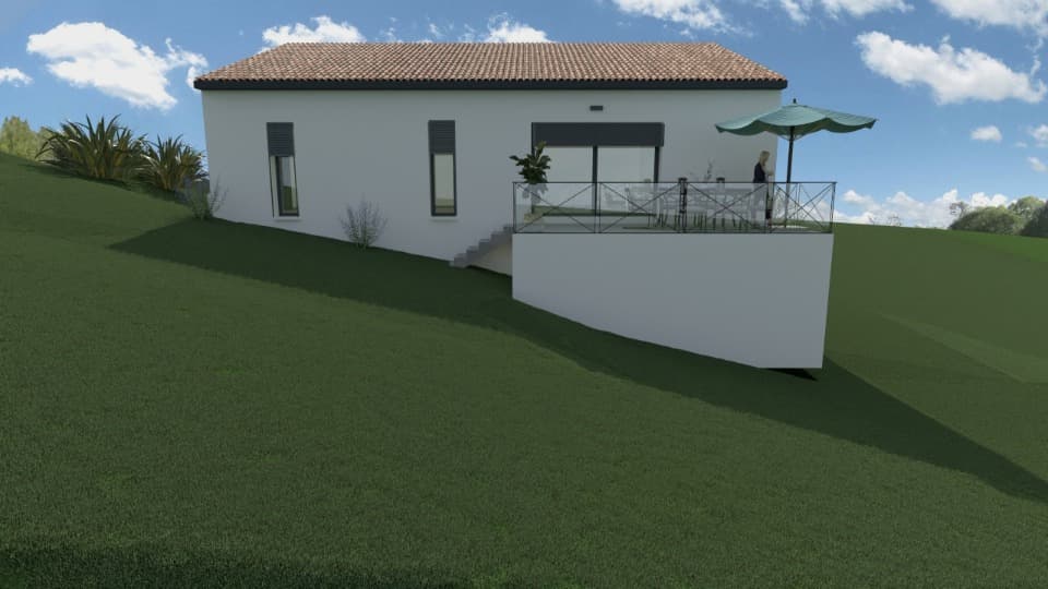 Maison neuve - Terrain à bâtir Saint-Martin-de-Brômes (04800) à Saint-Martin-de-Brômes (48), prix 429 300 €