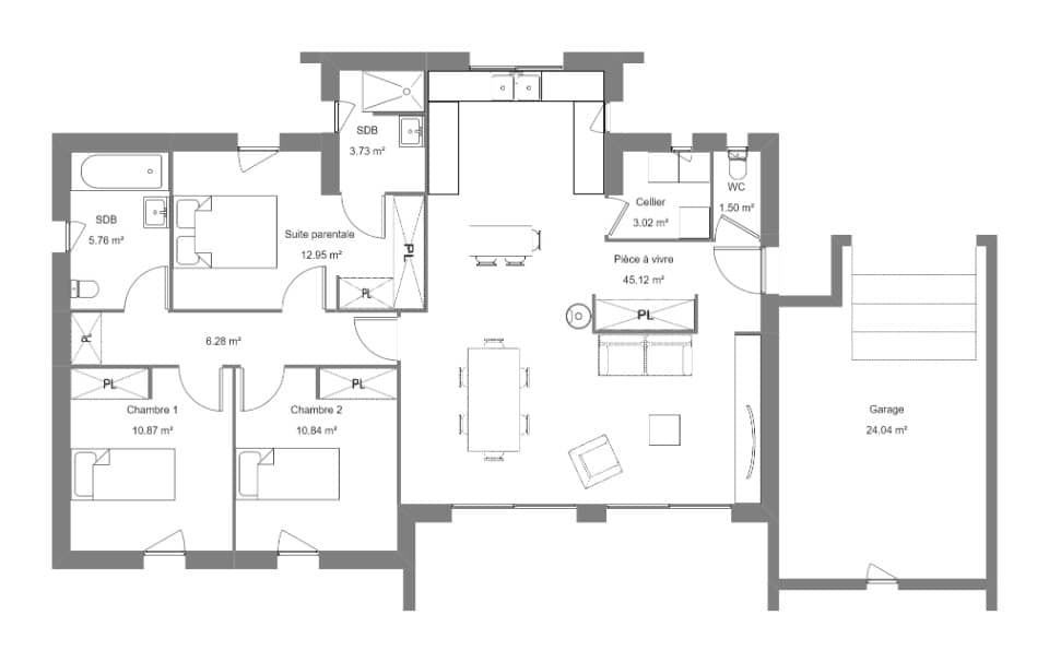 Maison neuve - Terrain à bâtir () à Villeneuve-de-Rivière, prix 285 000 €