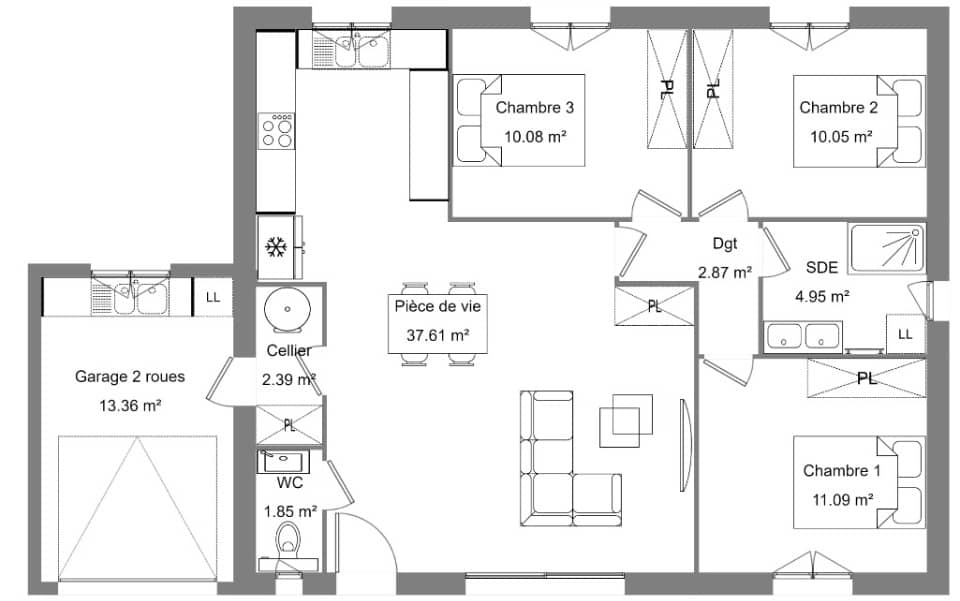 Maison neuve - Terrain à bâtir () à Puisserguier (34), prix 232 000 €