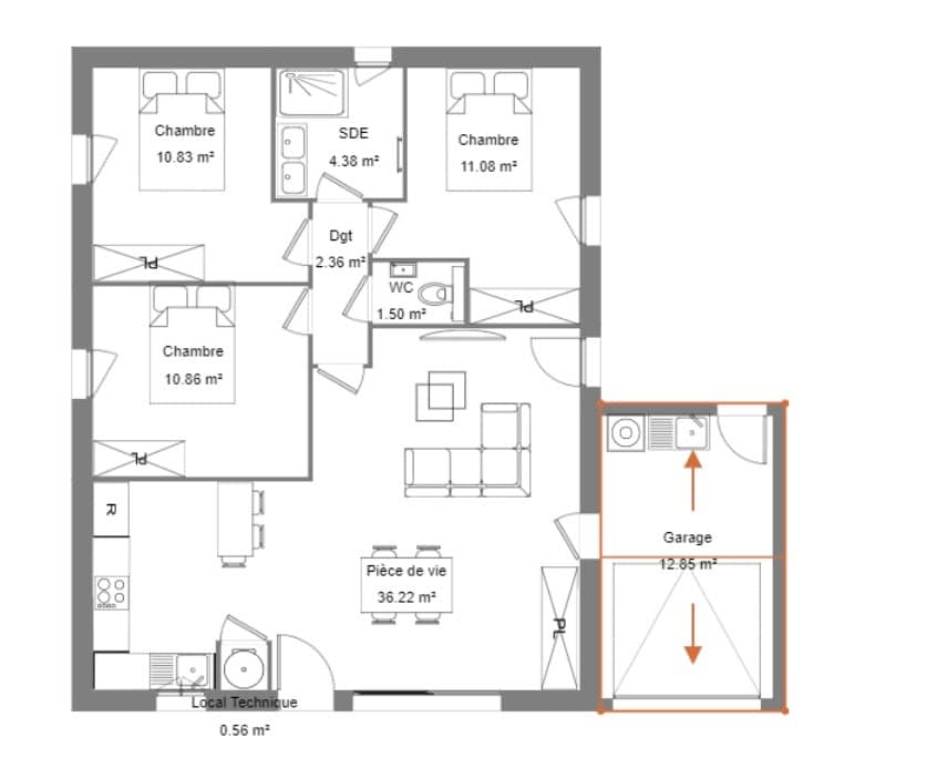 Maison neuve - Terrain à bâtir  () à Vendres (34), prix 270 000 €