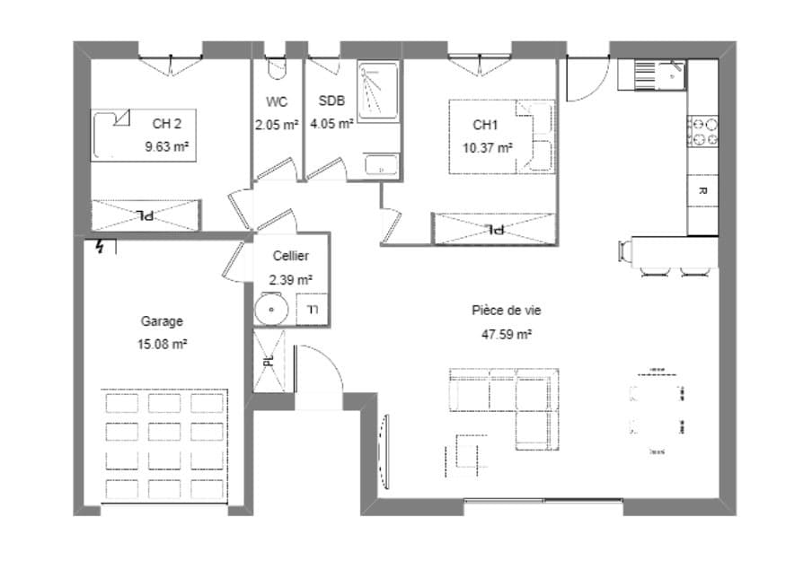 Maison neuve - Terrain à bâtir () à Montagnac (34), prix 235 000 €
